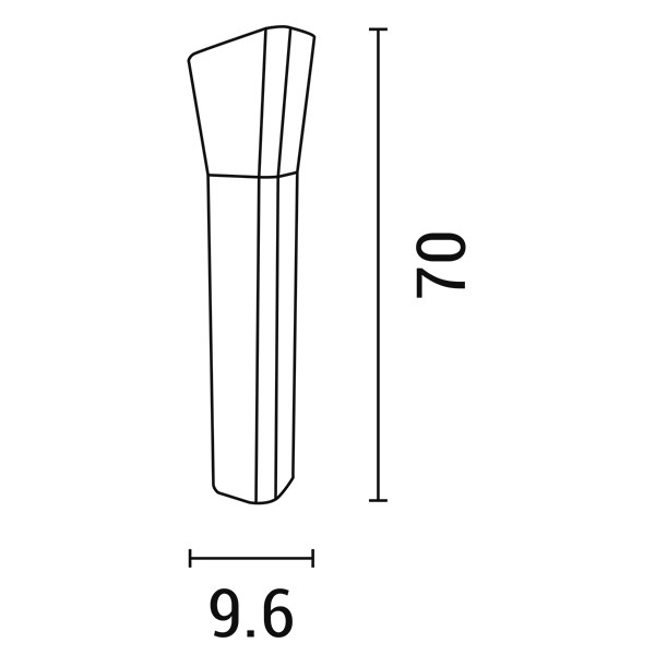 ΚΟΛΩΝΑΚΙ ΔΑΠΕΔΟΥ ΤΕΤΡΑΓΩΝΟ Ε27 96X96X700 IP54 ΓΚΡΙ ARTE ILLUMINA - Image 2