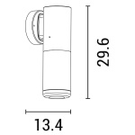 ΑΠΛΙΚΑ ΤΟΙΧΟΥ ΠΡΟΣ ΤΑ ΕΠΑΝΩ Ε27 Φ91X134X296 IP54 ΜΑΥΡΗ ARTE ILLUMINA - Image 2
