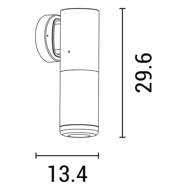 ΑΠΛΙΚΑ ΤΟΙΧΟΥ ΠΡΟΣ ΤΑ ΕΠΑΝΩ Ε27 Φ91X134X296 IP54 ΜΑΥΡΗ ARTE ILLUMINA - Image 2