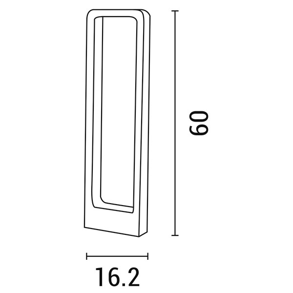 ΚΟΛΩΝΑΚΙ ΑΛΟΥΜΙΝΙΟΥ 12W 162X57X600 IP65 3000K ΜΑΥΡΟ ARTE ILLUMINA - Image 2