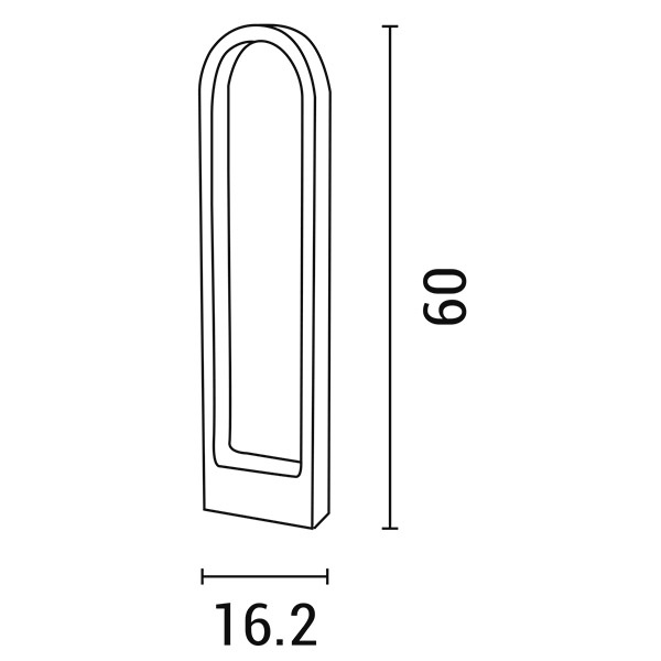ΚΟΛΩΝΑΚΙ ΟΒΑΛ ΑΛΟΥΜΙΝΙΟΥ 12W 162X57X600 IP65 3000K ΜΑΥΡΟ ARTE ILLUMINA - Image 2