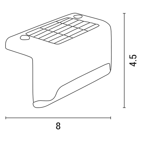 ΑΠΛΙΚΑ ΓΩΝΙΑΚΗ ΜΕ ΗΛΙΑΚΟ PANEL 80X44X45mm 3000Κ  ΜΑΥΡΗ ARTE ILLUMINA - Image 2