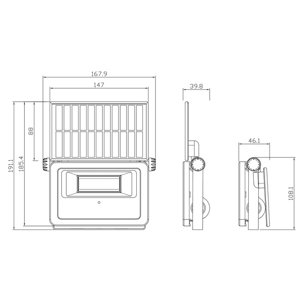 ΑΠΛΙΚΑ ΜΕ ΗΛΙΑΚΟ PANEL & ΑΝΙΧΝΕΥΤΗ ΚΙΝΗΣΗΣ 13W 1600LM 168X40X191mm 3CCT ΜΑΥΡΗ ARTE ILLUMINA - Image 2