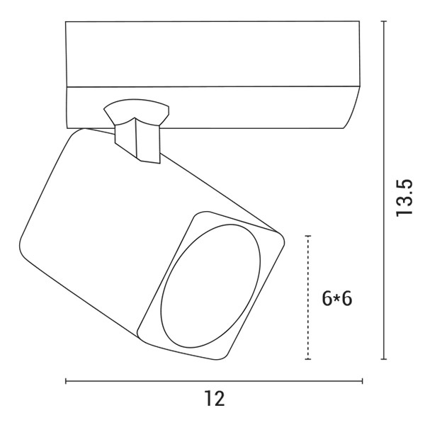 ΣΠΟΤ ΤΟΙΧΟΥ ΜΟΝΟ ΤΕΤΡΑΓΩΝΟ GU10 120X60X135 ΛΕΥΚΟ ARTE ILLUMINA - Image 3