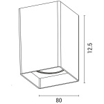 ΦΩΤΙΣΤΙΚΟ ΟΡΟΦΗΣ ΠΛΑΣΤΙΚΟ ΤΕΤΡΑΓΩΝΟ 1XGU10 MAX 8W 80X80X125 ΛΕΥΚΟ ARTE ILLUMINA BOXI - Image 3