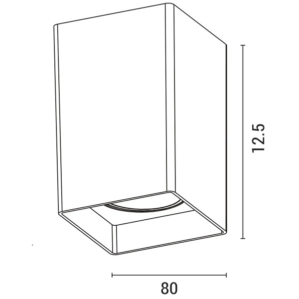 ΦΩΤΙΣΤΙΚΟ ΟΡΟΦΗΣ ΠΛΑΣΤΙΚΟ ΤΕΤΡΑΓΩΝΟ 1XGU10 MAX 8W 80X80X125 ΛΕΥΚΟ ARTE ILLUMINA BOXI - Image 3