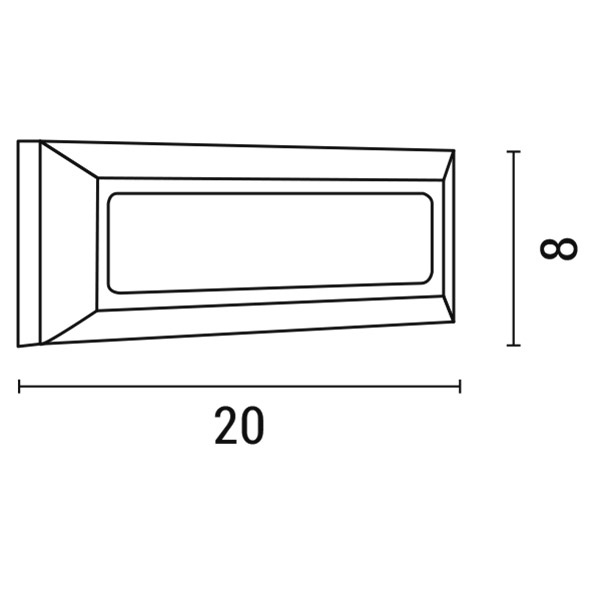 ΦΩΤΙΣΤΙΚΟ ΤΟΙΧΟΥ SLIM LED 4W IP65 230V 3000K 200X80mm ΛΕΥΚΟ PRO ARTE ILLUMINA - Image 2
