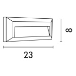 ΑΠΛΙΚΑ ΤΟΙΧΟΥ LED SLIM 2W IP65 220-240V 3000K 230X80X27mm ΓΚΡΙ PRO ARTE ILLUMINA - Image 2