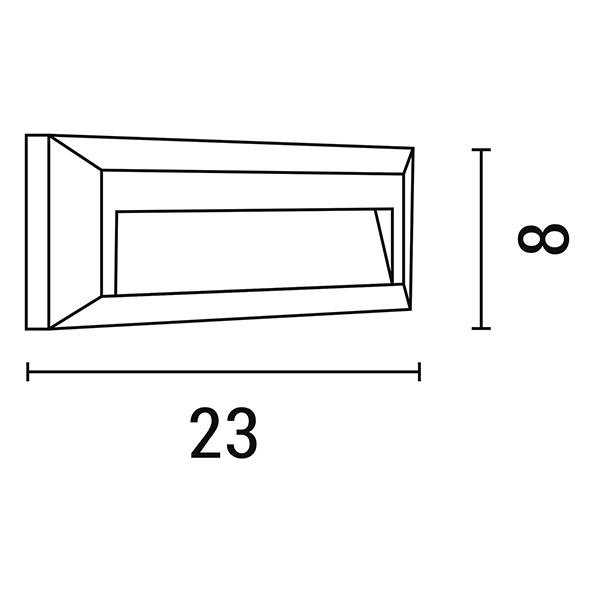ΑΠΛΙΚΑ ΤΟΙΧΟΥ LED SLIM 2W IP65 220-240V 3000K 230X80X27mm ΓΚΡΙ PRO ARTE ILLUMINA - Image 2