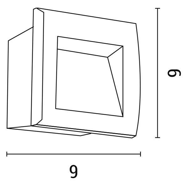 ΦΩΤΙΣΤΙΚΟ ΧΩΝΕΥΤΟ LED 3W IP54 220-240V 90X90X70mm ΜΑΥΡΟ PRO ARTE ILLUMINA - Image 2