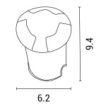 ΦΩΤΙΣΤΙΚΟ ΔΑΠΕΔΟΥ ΕΞΩΤΕΡΙΚΟ 3F LED 3W IP65 85-265V Φ62mm ΜΑΥΡΟ PRO ARTE ILLUMINA - Image 2
