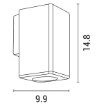 ΑΠΛΙΚΑ ΤΟΙΧΟΥ ΤΕΤΡΑΓΩΝΗ DOWN ΠΛΑΣΤΙΚΗ GU10 ΜΑΥΡΗ ARTE ILLUMINA - Image 2