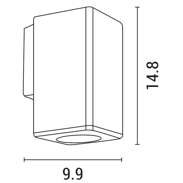 ΑΠΛΙΚΑ ΤΟΙΧΟΥ ΤΕΤΡΑΓΩΝΗ DOWN ΠΛΑΣΤΙΚΗ GU10 ΜΑΥΡΗ ARTE ILLUMINA - Image 2