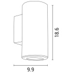 ΑΠΛΙΚΑ ΤΟΙΧΟΥ ΣΤΡΟΓΓΥΛΗ UP-DOWN ΠΛΑΣΤΙΚΗ GU10 ΜΑΥΡΗ ARTE ILLUMINA - Image 2