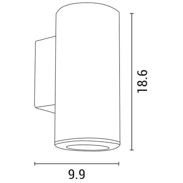 ΑΠΛΙΚΑ ΤΟΙΧΟΥ ΣΤΡΟΓΓΥΛΗ UP-DOWN ΠΛΑΣΤΙΚΗ GU10 ΑΝΤΙΚΕ ΧΑΛΚΟΥ ARTE ILLUMINA - Image 2
