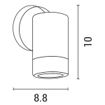 ΑΠΛΙΚΑ ΤΟΙΧΟΥ DOWN ΣΤΡΟΓΓΥΛΗ ΠΛΑΣΤΙΚΗ 1xGU10 IP65 ΓΚΡΙ ARTE ILLUMINA - Image 2