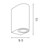 ΑΠΛΙΚΑ ΤΟΙΧΟΥ UP-DOWN ΟΒΑΛ GU10 IP54 ΓΡΑΦΙΤΗΣ ARTE ILLUMINA - Image 2