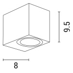 ΑΠΛΙΚΑ ΤΟΙΧΟΥ DOWN ΤΕΤΡΑΓΩΝΗ GU10 IP54 ΓΡΑΦΙΤΗΣ ARTE ILLUMINA - Image 2