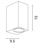 ΑΠΛΙΚΑ ΤΟΙΧΟΥ UPDOWN ΤΕΤΡΑΓΩΝΗ GU10 IP54 ΛΕΥΚΗ ARTE ILLUMINA - Image 2