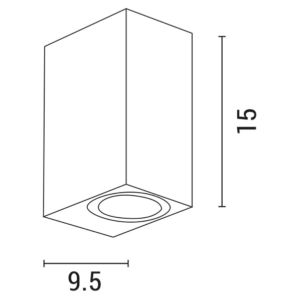 ΑΠΛΙΚΑ ΤΟΙΧΟΥ UPDOWN ΤΕΤΡΑΓΩΝΗ GU10 IP54 ΛΕΥΚΗ ARTE ILLUMINA - Image 2