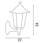 ΑΠΛΙΚΑ ΤΟΙΧΟΥ ΑΛΟΥΜΙΝΙΟΥ ΕΞΑΓΩΝΗ ΜΑΥΡΗ ΠΡΟΣ ΤΑ ΠΑΝΩ E27 ARTE ILLUMINA - Image 2