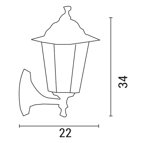 ΑΠΛΙΚΑ ΤΟΙΧΟΥ ΑΛΟΥΜΙΝΙΟΥ ΕΞΑΓΩΝΗ ΜΑΥΡΗ ΠΡΟΣ ΤΑ ΠΑΝΩ E27 ARTE ILLUMINA - Image 2