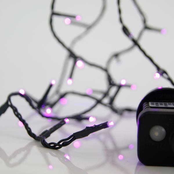 5d8cce4f867f42228eeea0f611c2a74c ΣΕΙΡΑ, 100 LED 3mm, 31V ΜΕΤΑΣΧΗΜΑΤΙΣΤΗ, 8 ΠΡΟΓΡΑΜΜΑΤΑ & ΜΝΗΜΗ, ΠΡΑΣΙΝΟ PVC ΚΑΛΩΔΙΟ, ΜΩΒ LED ΑΝΑ 5cm, ΠΡΟΕΚΤΑΣΗ ΠΑΡΟΧΗΣ 3m, ΙΡ44 - Image 1