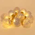 ΣΕΙΡΑ, 10 LED 5mm, ΔΙΑΚΟΣΜΗΤΙΚEΣ ΜΠΑΛΕΣ ΜΕ ΑΣΗΜΙ ΥΦΑΣΜΑ, ΜΠΑΤΑΡΙΑΣ 3ΧΑΑ, ΧΡΟΝΟΔΙΑΚΟΠΤΗ, ΔΙΑΦΑΝΟ PVC ΚΑΛΩΔΙΟ, ΘΕΡΜΟ ΛΕΥΚΟ LED ΑΝΑ 15cm, ΠΡΟΕΚΤΑΣΗ ΠΑΡΟΧΗΣ 30cm, IP20 - Image 2