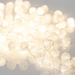 ΣΕΙΡΑ, 100 MINI LED, ΑΚΡΥΛΙΚΕΣ ΜΠΑΛΙΤΣΕΣ 2cm, 4.5V ΜΕΤΑΣΧΗΜΑΤΙΣΤΗ, ΑΣΗΜΙ ΧΑΛΚΙΝΟ ΚΑΛΩΔΙΟ, ΘΕΡΜΟ ΛΕΥΚΟ LED ΑΝΑ 5cm, ΠΡΟΕΚΤΑΣΗ ΠΑΡΟΧΗΣ 3m, IP44 - Image 2