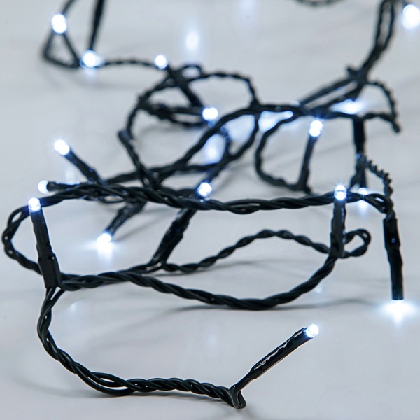 ΣΕΙΡΑ, 96 LED 5mm, HΛΙΑΚΟ ΣΥΛΛΕΚΤΗ ΜΕ ΑΙΣΘΗΤΗΡΑ ΦΩΤΟΣ, ΣΤΑΘΕΡΟ/FLASH ΠΡΟΓΡΑΜΜΑ, ΠΡΑΣΙΝΟ PVC ΚΑΛΩΔΙΟ, ΛΕΥΚΟ LED ΑΝΑ 10cm, ΠΡΟΕΚΤΑΣΗ ΠΑΡΟΧΗΣ 1m, IP44 - Image 2
