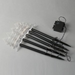 ΣΕΙΡΑ, 5 LED 3mm, 5 ΔΕΝΤΡΑ ΜΕ ΡΑΒΔΙ ΓΙΑ ΕΔΑΦΟΣ 37cm, ΗΛΙΑΚΟ ΣΥΛΛΕΚΤΗ ΜΕ ΑΙΣΘΗΤΗΡΑ ΦΩΤΟΣ, ΜΑΥΡΟ PVC ΚΑΛΩΔΙΟ, ΘΕΡΜΟ ΛΕΥΚΟ LED ΑΝΑ 35cm, ΠΡΟΕΚΤΑΣΗ ΠΑΡΟΧΗΣ 2m, IP44 - Image 2