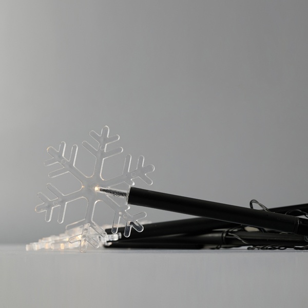 ΣΕΙΡΑ, 5 LED 3mm, 5 ΧΙΟΝΟΝΙΦΑΔΕΣ ΜΕ ΡΑΒΔΙ ΓΙΑ ΕΔΑΦΟΣ 34.5cm, ΗΛΙΑΚΟ ΣΥΛΛΕΚΤΗ ΜΕ ΑΙΣΘΗΤΗΡΑ ΦΩΤΟΣ, ΜΑΥΡΟ PVC ΚΑΛΩΔΙΟ, ΘΕΡΜΟ ΛΕΥΚΟ LED ΑΝΑ 35cm, ΠΡΟΕΚΤΑΣΗ ΠΑΡΟΧΗΣ 2m, IP44 - Image 3