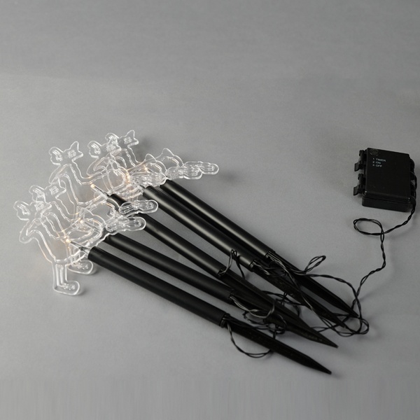 ΣΕΙΡΑ, 5 LED 3mm, 5 ΤΑΡΑΝΔΟΙ ΜΕ ΡΑΒΔΙ ΓΙΑ ΕΔΑΦΟΣ 37cm, ΗΛΙΑΚΟ ΣΥΛΛΕΚΤΗ ΜΕ ΑΙΣΘΗΤΗΡΑ ΦΩΤΟΣ, ΜΑΥΡΟ PVC ΚΑΛΩΔΙΟ, ΘΕΡΜΟ ΛΕΥΚΟ LED ΑΝΑ 35cm, ΠΡΟΕΚΤΑΣΗ ΠΑΡΟΧΗΣ 2m, IP44 - Image 2