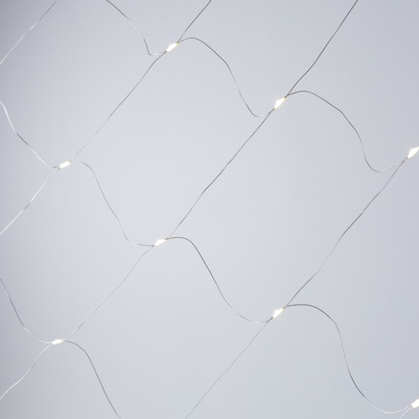 ΔΙΧΤΥ, 150 MINI MILKY LED, 27V ΜΕΤΑΣΧΗΜΑΤΙΣΤΗ, ΣΤΑΘΕΡΟ, ΔΙΑΦΑΝΟ ΠΛΑΚΕ ΧΑΛΚΙΝΟ ΚΑΛΩΔΙΟ, ΘΕΡΜΟ ΛΕΥΚΟ LED (H250 x W200cm), ΠΡΟΕΚΤΑΣΗ ΠΑΡΟΧΗΣ 5m, IP44 - Image 2