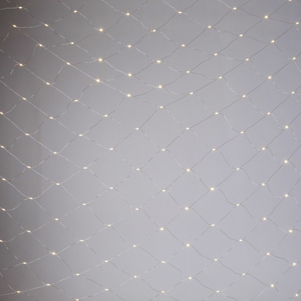 ΔΙΧΤΥ, 150 MINI MILKY LED, 27V ΜΕΤΑΣΧΗΜΑΤΙΣΤΗ, ΣΤΑΘΕΡΟ, ΔΙΑΦΑΝΟ ΠΛΑΚΕ ΧΑΛΚΙΝΟ ΚΑΛΩΔΙΟ, ΘΕΡΜΟ ΛΕΥΚΟ LED (H250 x W200cm), ΠΡΟΕΚΤΑΣΗ ΠΑΡΟΧΗΣ 5m, IP44 - Image 3