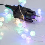 ΚΟΥΡΤΙΝΑ, 140 MINI LED, ΚΡΑΚΕΛΕ ΜΠΑΛΕΣ 1.3cm, 31V ΜΕΤΑΣΧΗΜΑΤΙΣΤΗ, 4 ΕΠΕΚΤΑΣΕΙΣ ΕΩΣ 3 ΣΕΤ, ΑΣΗΜΙ ΧΑΛΚΙΝΟ ΚΑΛΩΔΙΟ, ΧΡΩΜΑΤΙΣΤΟ LED (H150 x W100cm, 20 ΣΕΙΡΕΣ x 12 LED), ΠΡΟΕΚΤΑΣΗ ΠΑΡΟΧΗΣ 3m, IP44 - Image 2