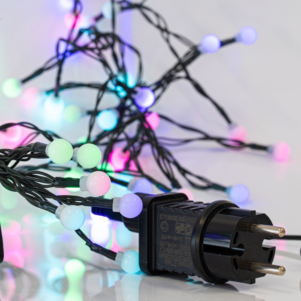 ΣΕΙΡΑ, 80 LED 5mm, 4.5V ΜΕΤΑΣΧΗΜΑΤΙΣΤΗ, ΛΕΥΚΕΣ ΜΠΑΛΕΣ Φ1.20cm, ΣΤΑΘΕΡΟ, ΠΡΑΣΙΝΟ PVC ΚΑΛΩΔΙΟ, ΧΡΩΜΑΤΙΣΤΟ LED ΑΝΑ 10cm, ΠΡΟΕΚΤΑΣΗ ΠΑΡΟΧΗΣ 3m, IP44 - Image 2