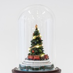 ΓΥΑΛΙΝΟΣ ΘΟΛΟΣ, ΜΕ ΦΩΤΙΖΟΜΕΝΟ ΔΕΝΤΡΟ ΣΤΟ ΕΣΩΤΕΡΙΚΟ ΤΟΥ, ΜΠΑΤΑΡΙΑΣ, LED, ΜΕ ΜΟΥΣΙΚΗ ΚΑΙ ΚΙΝΗΣΗ, 13,5x13,5x20cm - Image 2