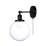 ΕΠΙΤΟΙΧΟ Φ/Σ 1ΧΕ27 ΜΑΥΡΟ ΜΕΤΑΛΛΟ+ΓΥΑΛΙ Φ20ΧΗ38CM TARO - Image 3