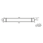 LED LUMINAIRE 70W 1562mm 4000K 6400Lm IP66 230VAC PF>0.9Ra80 - Image 2