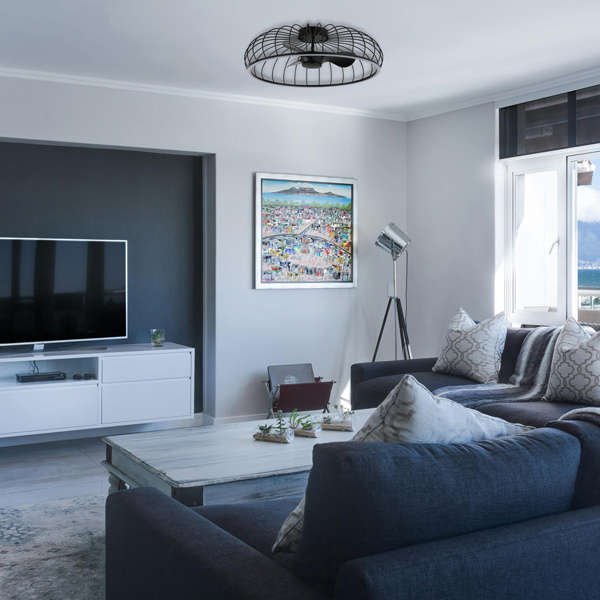 ΑΝΕΜΙΣΤΗΡΑΣ ΠΛΑΦΟΝΙΕΡΑ ΟΡΟΦΗΣ Φ79 ΜΑΥΡΟΣ 28W DC ΜΟΤΕΡ ΜΕ LED ΦΩΣ 60W ΚΑΙ ΚΟΝΤΡΟΛ - Image 2