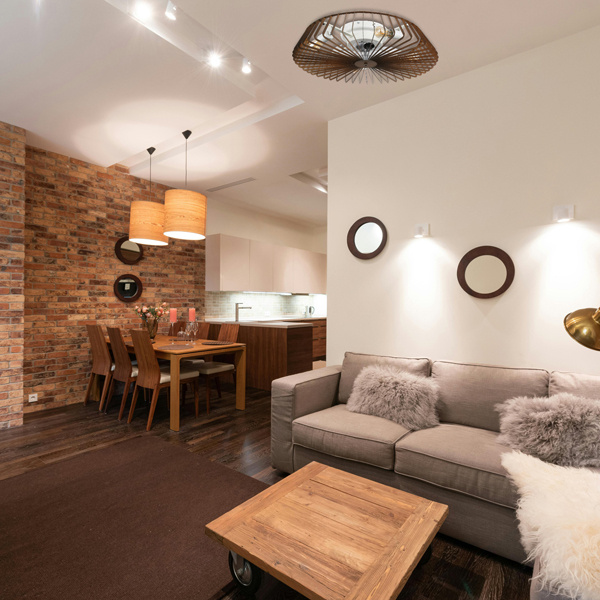 ΑΝΕΜΙΣΤΗΡΑΣ ΠΛΑΦΟΝΙΕΡΑ ΟΡΟΦΗΣ Φ63 ΚΑΦΕ 4xE27 ΜΕ ΚΟΝΤΡΟΛ 20W DC ΜΟΤΕΡ - Image 2