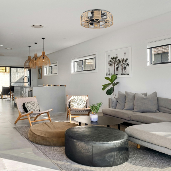 ΑΝΕΜΙΣΤΗΡΑΣ ΟΡΟΦΗΣ ΜΕ ΠΛΕΚΤΟ ΝΗΜΑ ΚΑΝΝΑΒΗΣ 4xE27 ΜΕ ΚΟΝΤΡΟΛ Φ55 DC 20W - Image 2