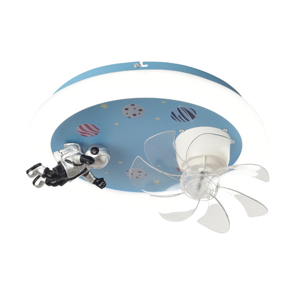 ΑΝΕΜΙΣΤΗΡΑΣ ΟΡΟΦΗΣ ΠΑΙΔΙΚΟΣ ΑΣΤΡΟΝΑΥΤΗΣ ΜΠΛΕ 15W ΜΕ LED ΦΩΣ 48W ΚΑΙ ΚΟΝΤΡΟΛ - Image 2