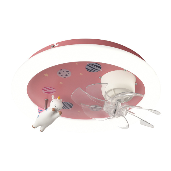 ΑΝΕΜΙΣΤΗΡΑΣ ΟΡΟΦΗΣ ΠΑΙΔΙΚΟΣ ΜΟΝΟΚΕΡΟΣ ΡΟΖ 15W ΜΕ LED ΦΩΣ 48W ΚΑΙ ΚΟΝΤΡΟΛ - Image 2