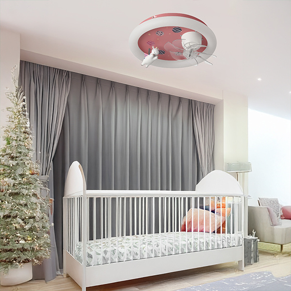 ΑΝΕΜΙΣΤΗΡΑΣ ΟΡΟΦΗΣ ΠΑΙΔΙΚΟΣ ΜΟΝΟΚΕΡΟΣ ΡΟΖ 15W ΜΕ LED ΦΩΣ 48W ΚΑΙ ΚΟΝΤΡΟΛ - Image 3