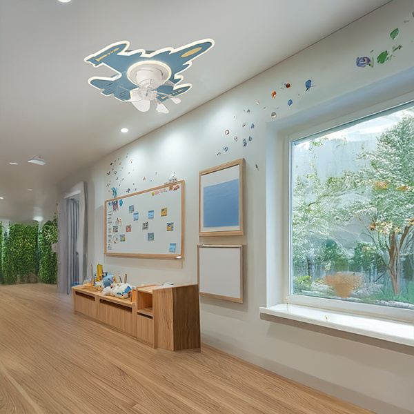 ΑΝΕΜΙΣΤΗΡΑΣ ΟΡΟΦΗΣ ΠΑΙΔΙΚΟΣ ΑΕΡΟΠΛΑΝΟ ΜΠΛΕ 24W ΜΕ LED ΦΩΣ 63W ΚΑΙ ΚΟΝΤΡΟΛ - Image 3