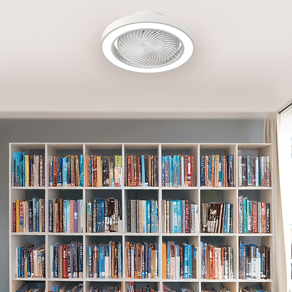 ΑΝΕΜΙΣΤΗΡΑΣ ΠΛΑΦΟΝΙΕΡΑ ΟΡΟΦΗΣ ΛΕΥΚΟΣ Φ50 DC ΜΟΤΕΡ 15W ΜΕ LED ΦΩΣ 50W - Image 2