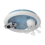 ΑΝΕΜΙΣΤΗΡΑΣ ΟΡΟΦΗΣ ΠΑΙΔΙΚΟΣ ΑΣΤΡΟΝΑΥΤΗΣ ΜΠΛΕ 15W ΜΕ LED ΦΩΣ 48W ΚΑΙ ΚΟΝΤΡΟΛ