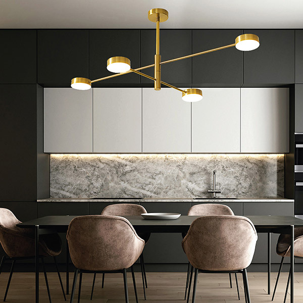 ΦΩΤΙΣΤΙΚΟ ΚΡΕΜΑΣΤΟ 4ΦΩΤΟ LED 48W 100X65X10 ΧΡΥΣΟ 3CCT ARTE ILLUMINA - Image 2